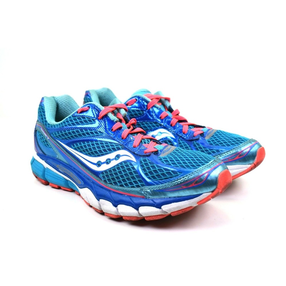 Saucony Ride 7 Women's Blue Pink Athletic Power Grid‎ Shoes Size 11